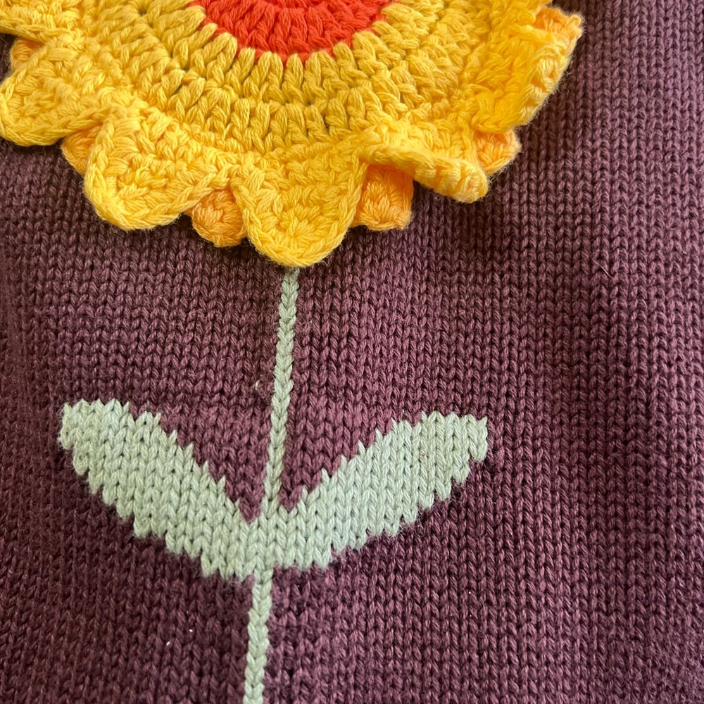 Gymboree Fall Knit Dress with Sunflower Design - Picture 11 of 11
